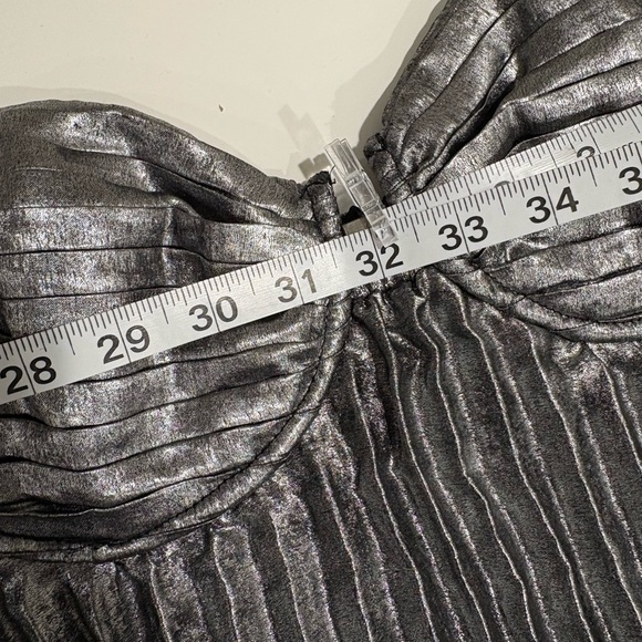Lulu's Shimmering Silver Pleated Dress - Picture 11 of 14